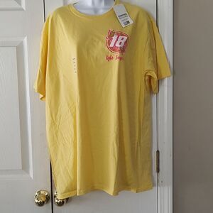 Kyle Busch #18 yellow butterfly  m & m racing joe gibbs  tshirt  Sz XL NWT